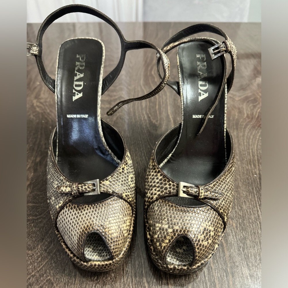 Prada ringtail lizard platform mercy shoes 39 1/2 - Picture 6 of 6